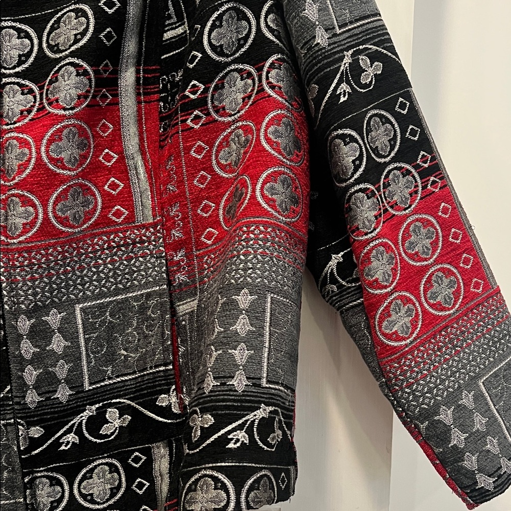 Stylish Women's Patchwork Jacket - Red and Black - image 5